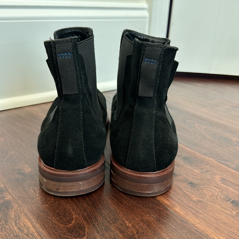 Steve Madden Men’s Black Suede Leather Ankle Boots Booties Fall Winter, size 12 - Picture 6 of 7